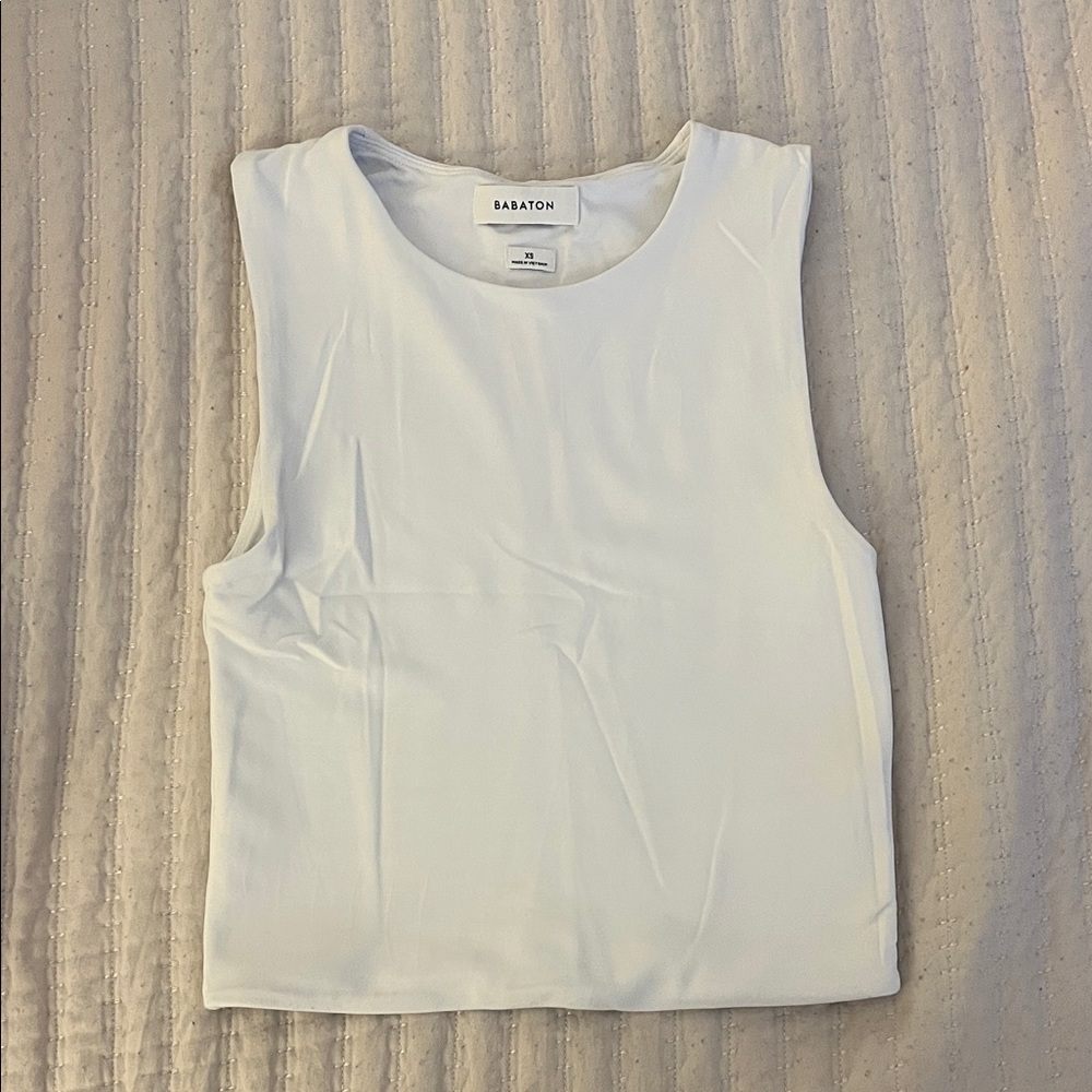 Babaton White Sleeveless Top
